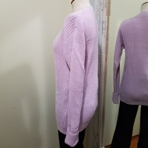 Shein Lilac Tunic Sweater Crew Neck Drop Shoulder - Picture 3 of 5